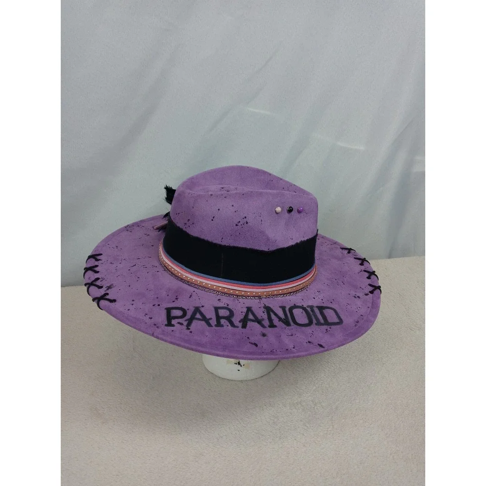 Custom Black Sabbath Hat Paranoid‎ Wide Brim Fedora Festival Rock Heavy Metal